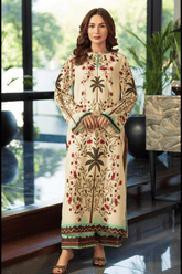 Woman wearing a traditional outfit in a modern indoor setting