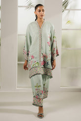 Stenfia Mint Green Floral Co-ord Set in Cotton Blend Fabric.