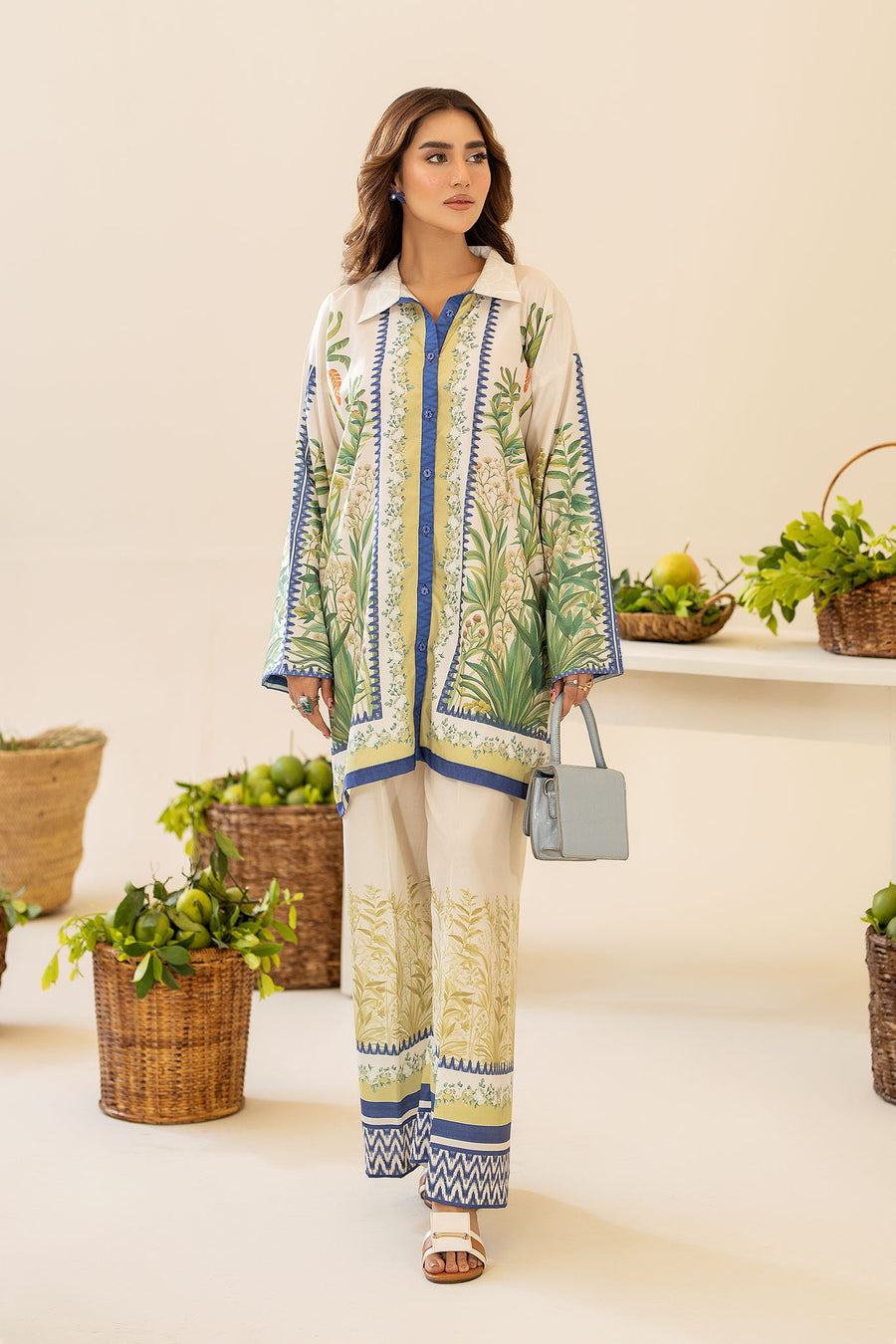 Digital Printed Lawn Dress With Printed Lawn Dupatta & Printed Trouser