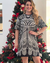 Black and White Printed Dress - STENFIA