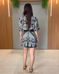 Black and White Printed Dress - STENFIA
