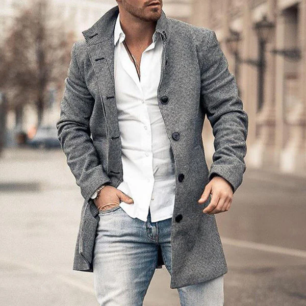 Men's Mid-Length Retro Coat
