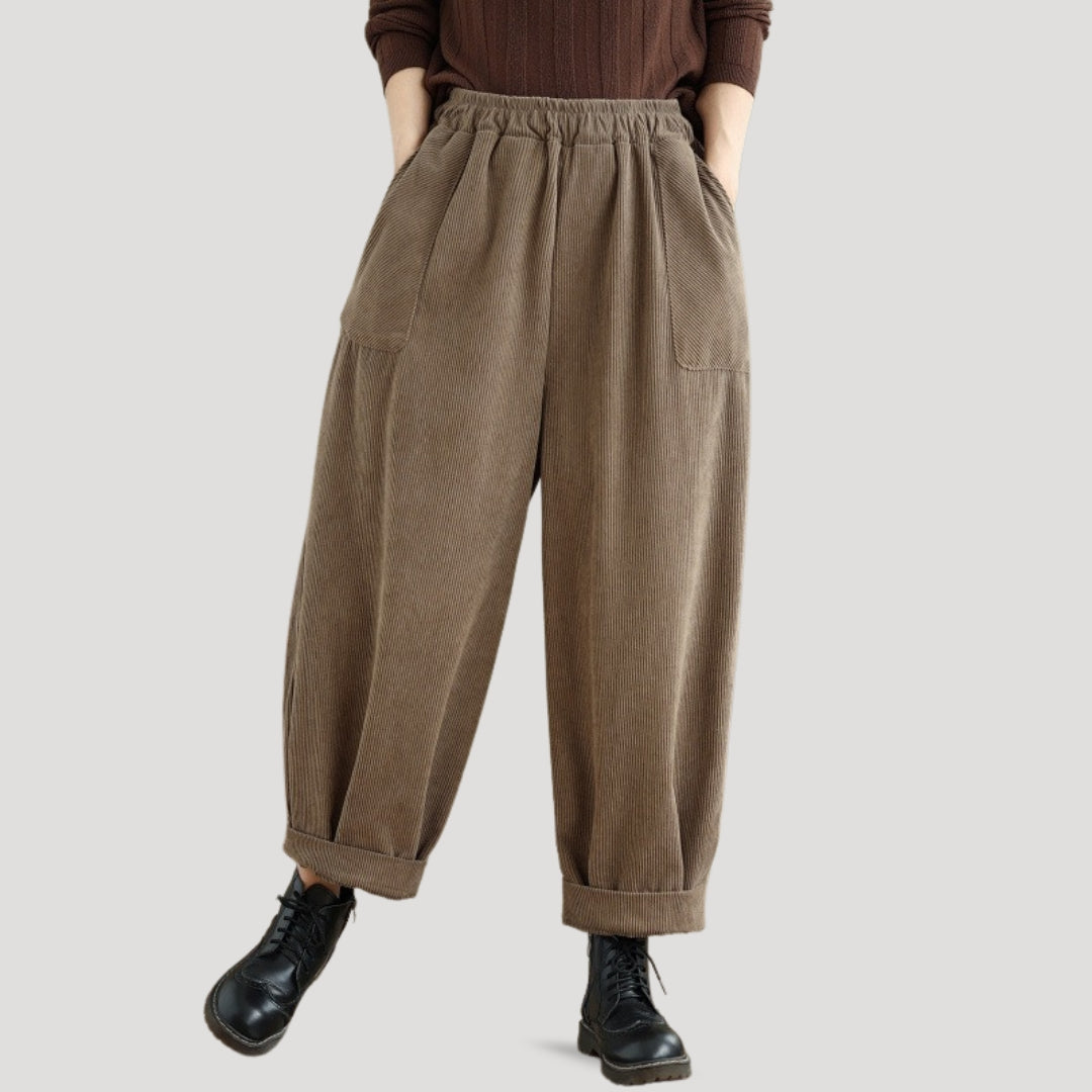 Women's Corduroy Wide-Leg Pants for Effortless Style