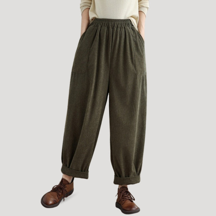 Women's Corduroy Wide-Leg Pants for Effortless Style