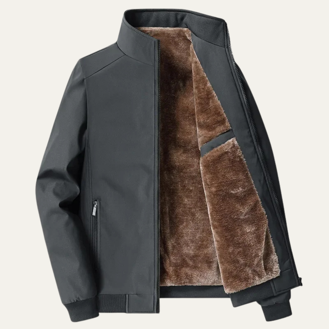 Men's Jacket with Zip Front and Relaxed Fit