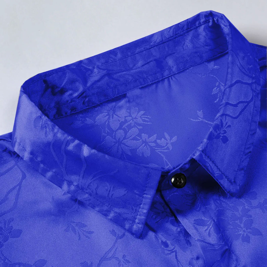 Men's Marlow Floral Satin Shirt with a Button Front