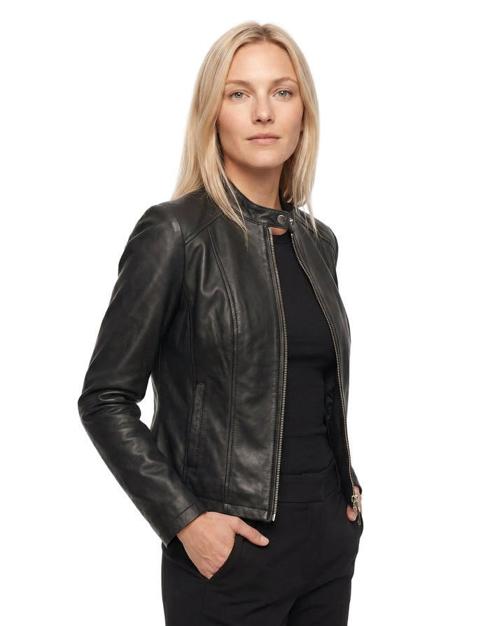 Penelope - Chaqueta de cuero entallada
