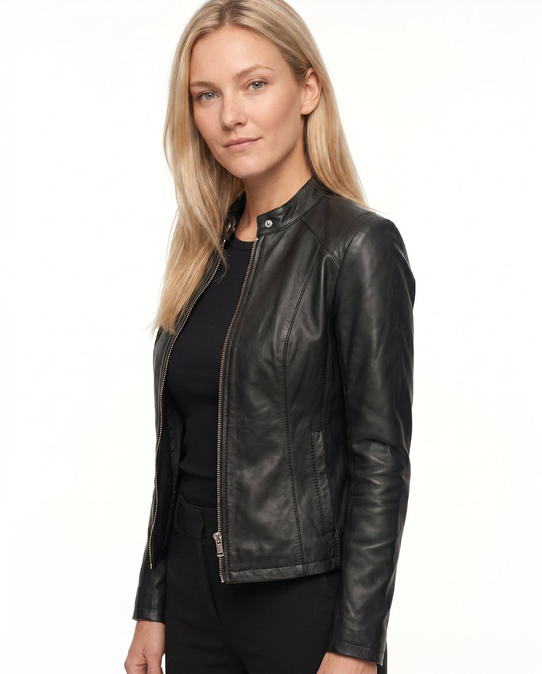 Penelope - Chaqueta de cuero entallada