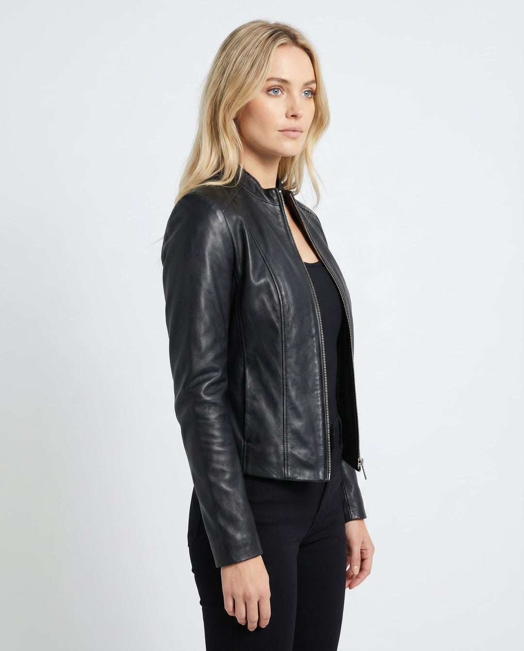 Penelope - Chaqueta de cuero entallada