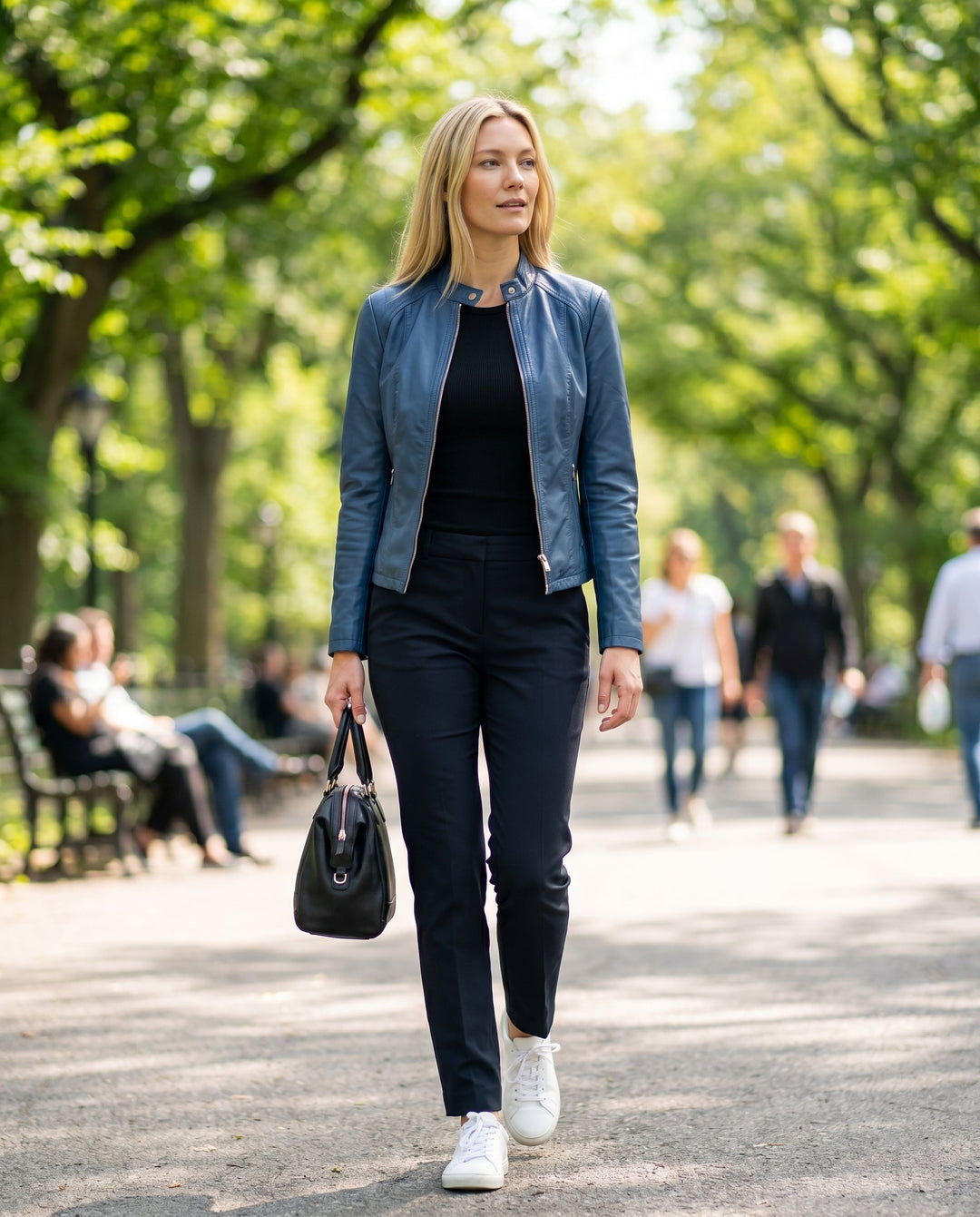 Penelope - Chaqueta de cuero entallada