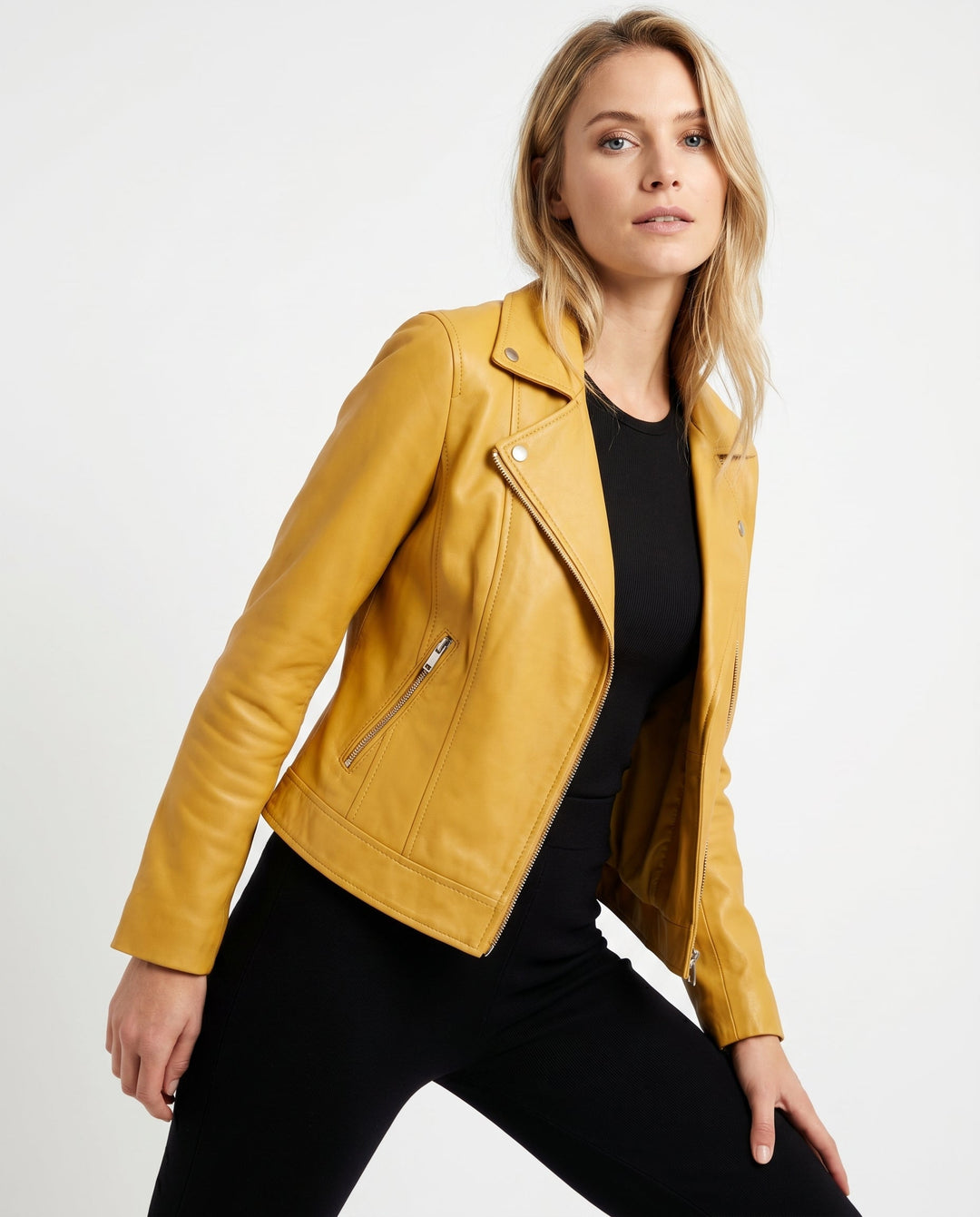 Penelope - Chaqueta de cuero entallada