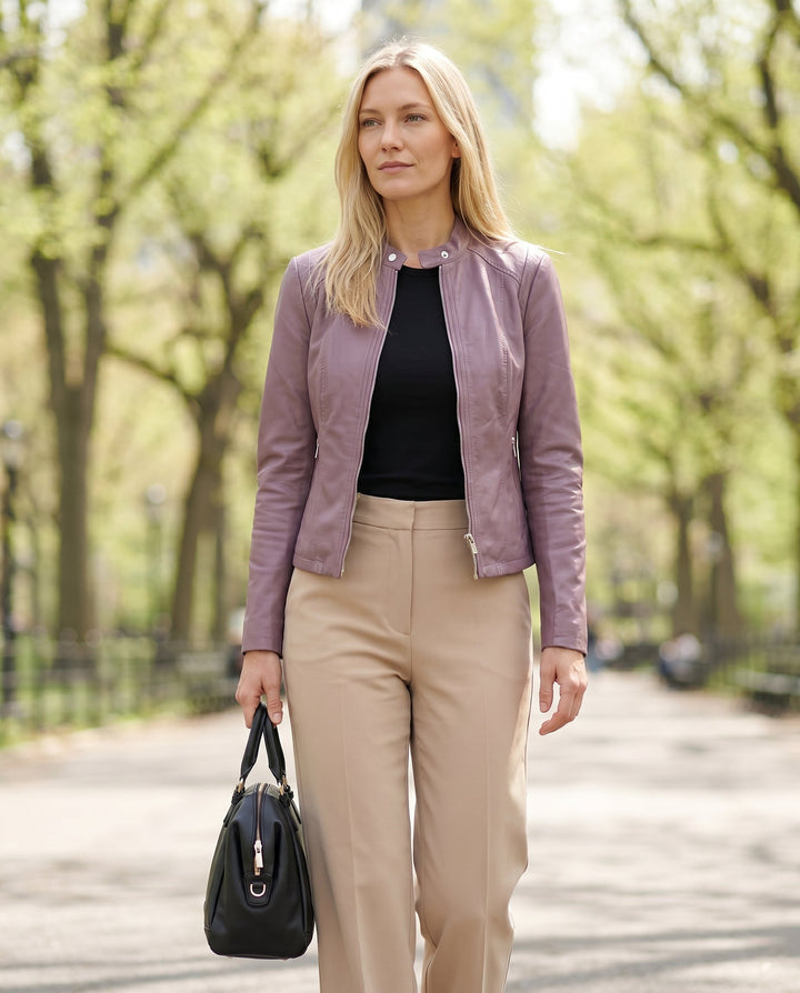 Penelope - Chaqueta de cuero entallada