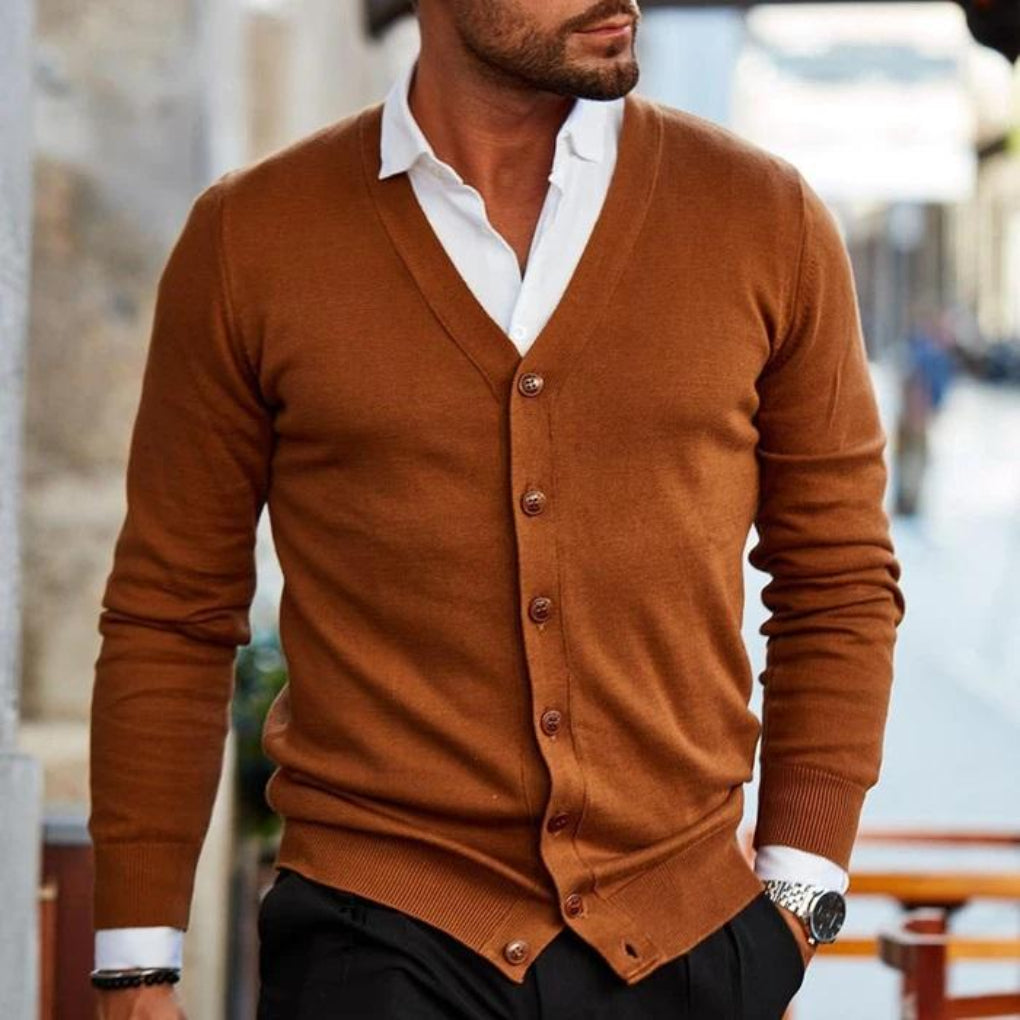 Cardigan décontracté en coton pour homme