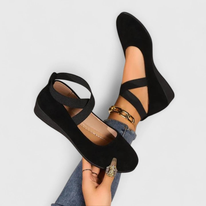 Women's Cushioned Wedge Sandals with Adjustable Cross Straps