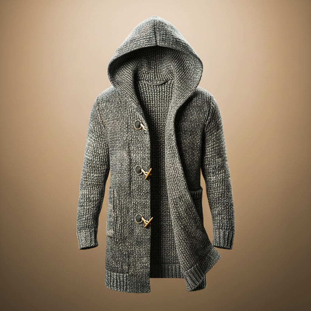 Cardigan à capuche en maille de laine pour homme Adrian