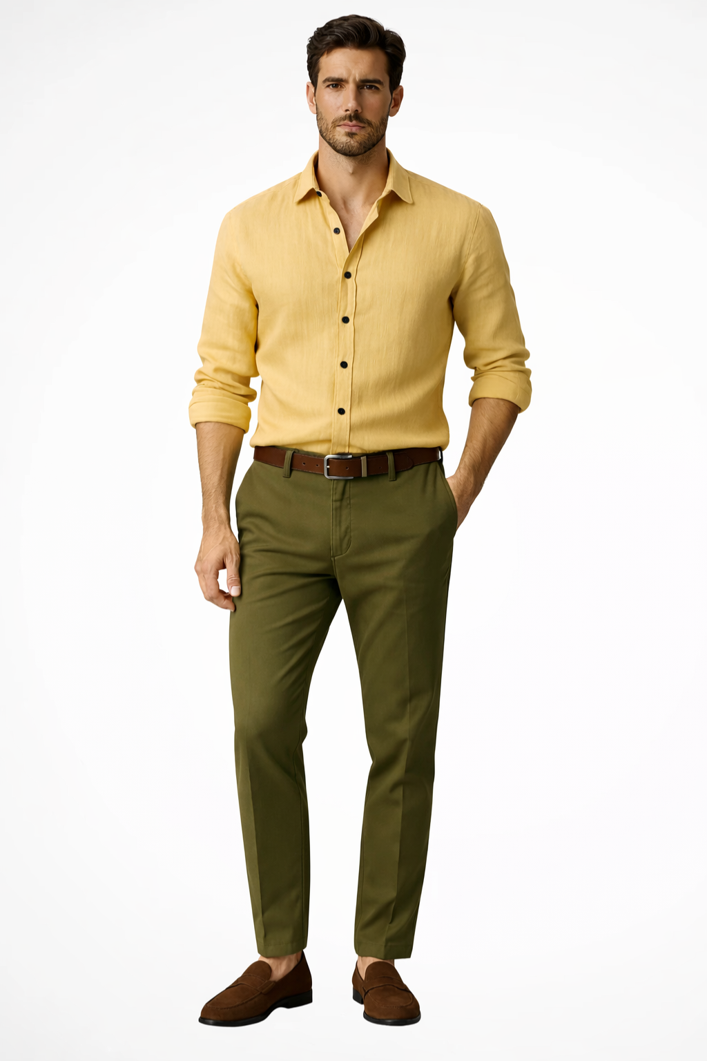 Jake - Men Linen Button Up Smart Casual Shirt