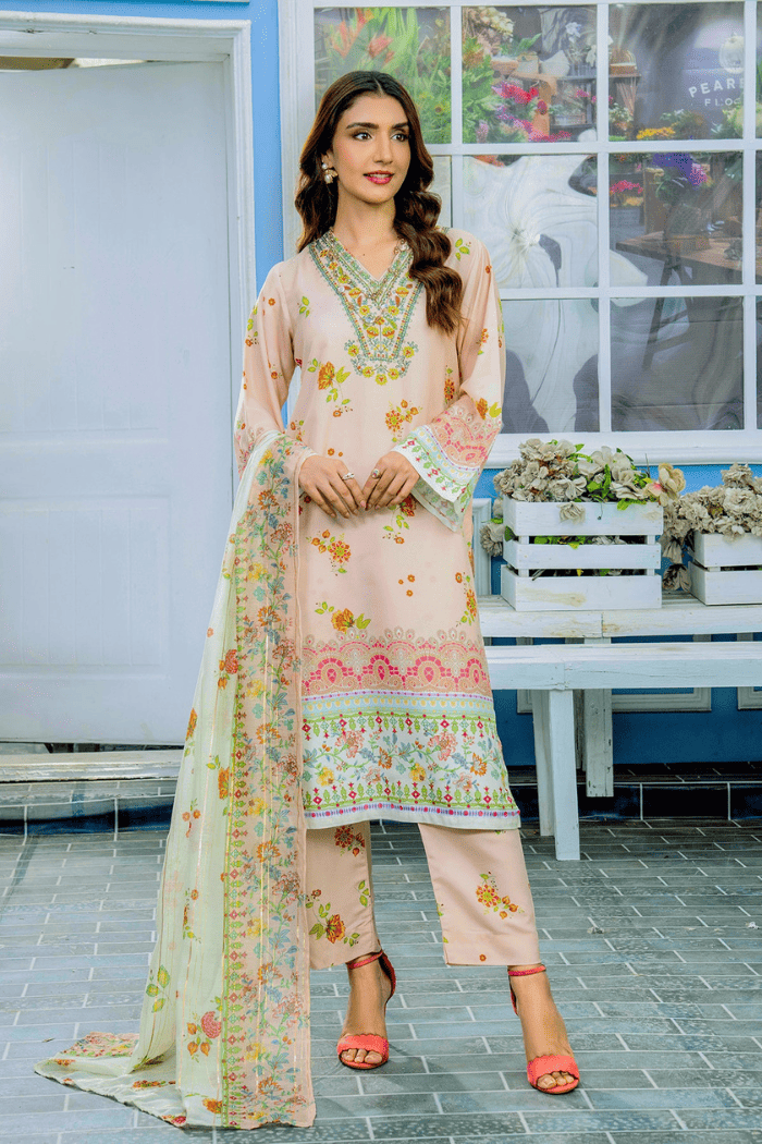 Peachveil Kurta Set with Dupatta