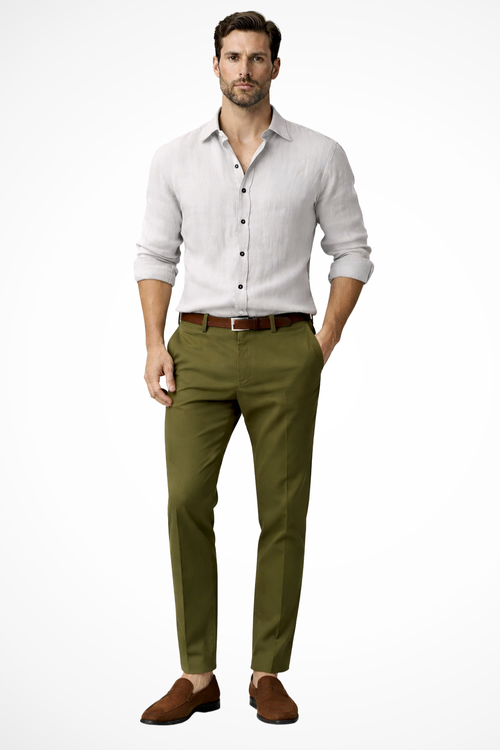 Jake - Men Linen Button Up Smart Casual Shirt