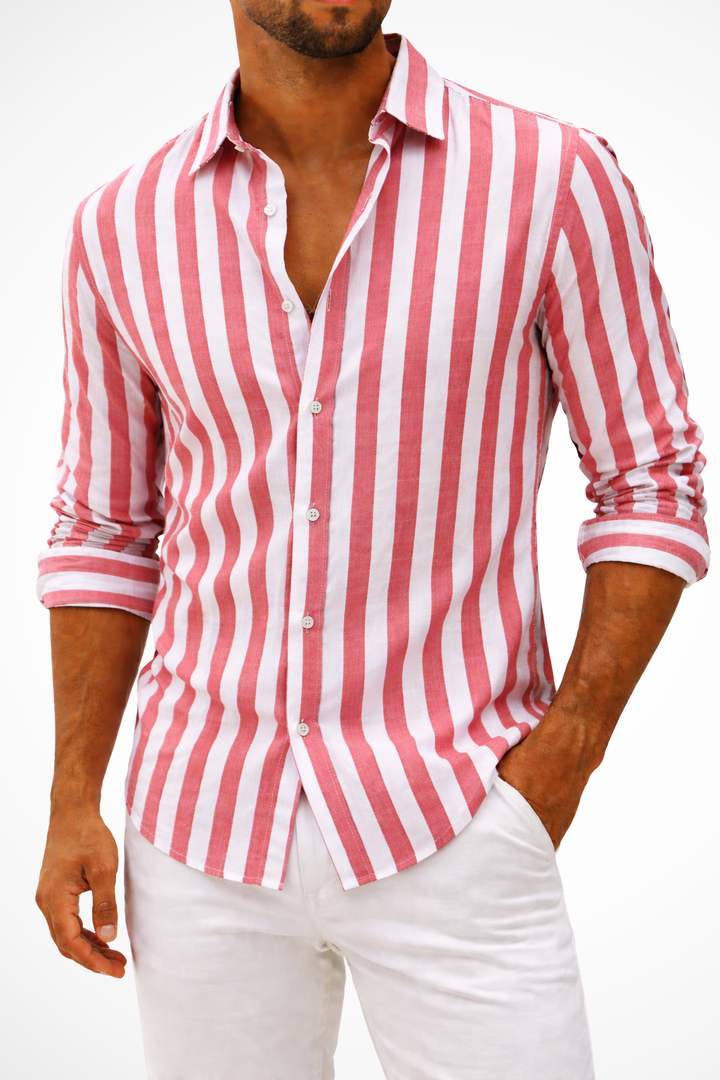 Leo | Men Summer Striped Casual Linen Shirt