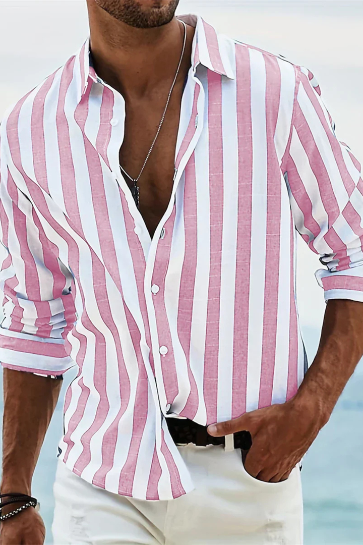 Leo | Men Summer Striped Casual Linen Shirt