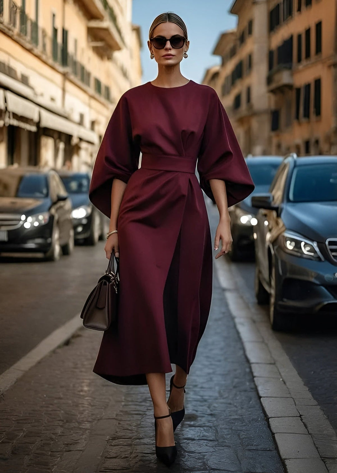 Women's Flowy Belted Maxi Dress | Aurora | Relaxed Elegance