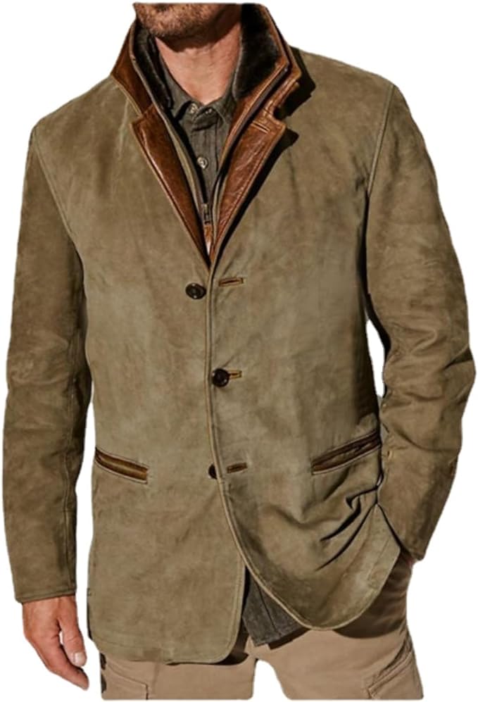 Giacca in pelle Palermo da uomo con bottoni