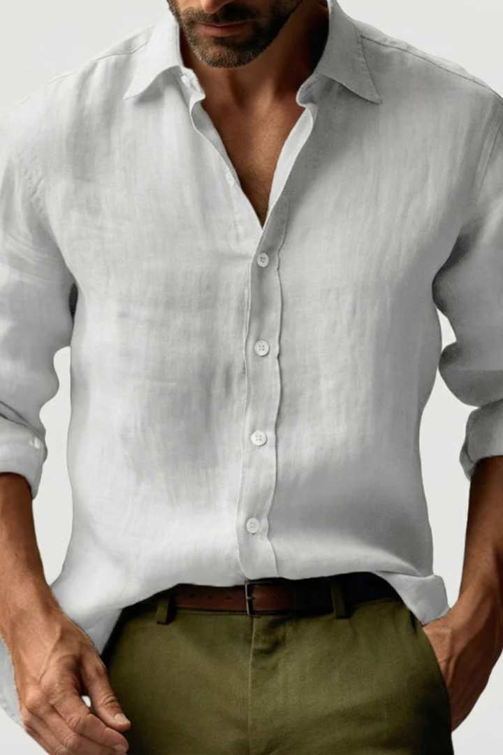Jake - Men Linen Button Up Smart Casual Shirt