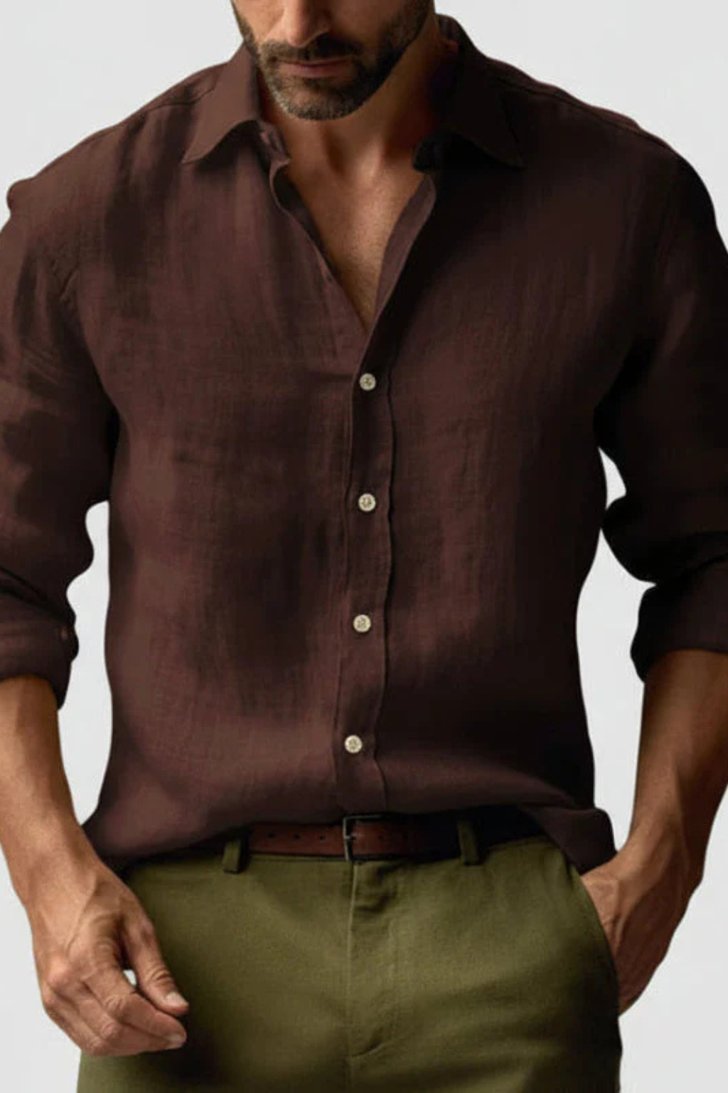 Jake - Men Linen Button Up Smart Casual Shirt