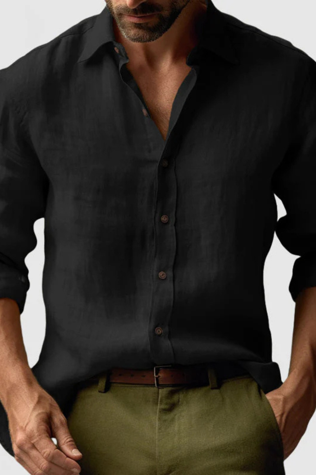 Jake - Men Linen Button Up Smart Casual Shirt