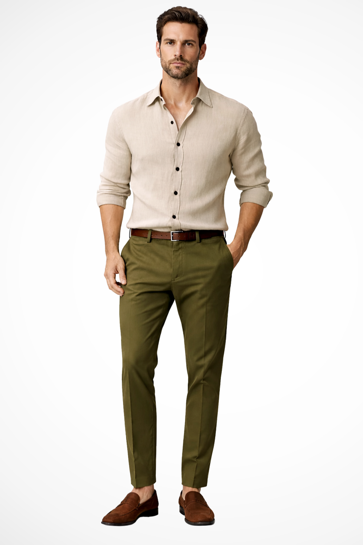 Jake - Men Linen Button Up Smart Casual Shirt