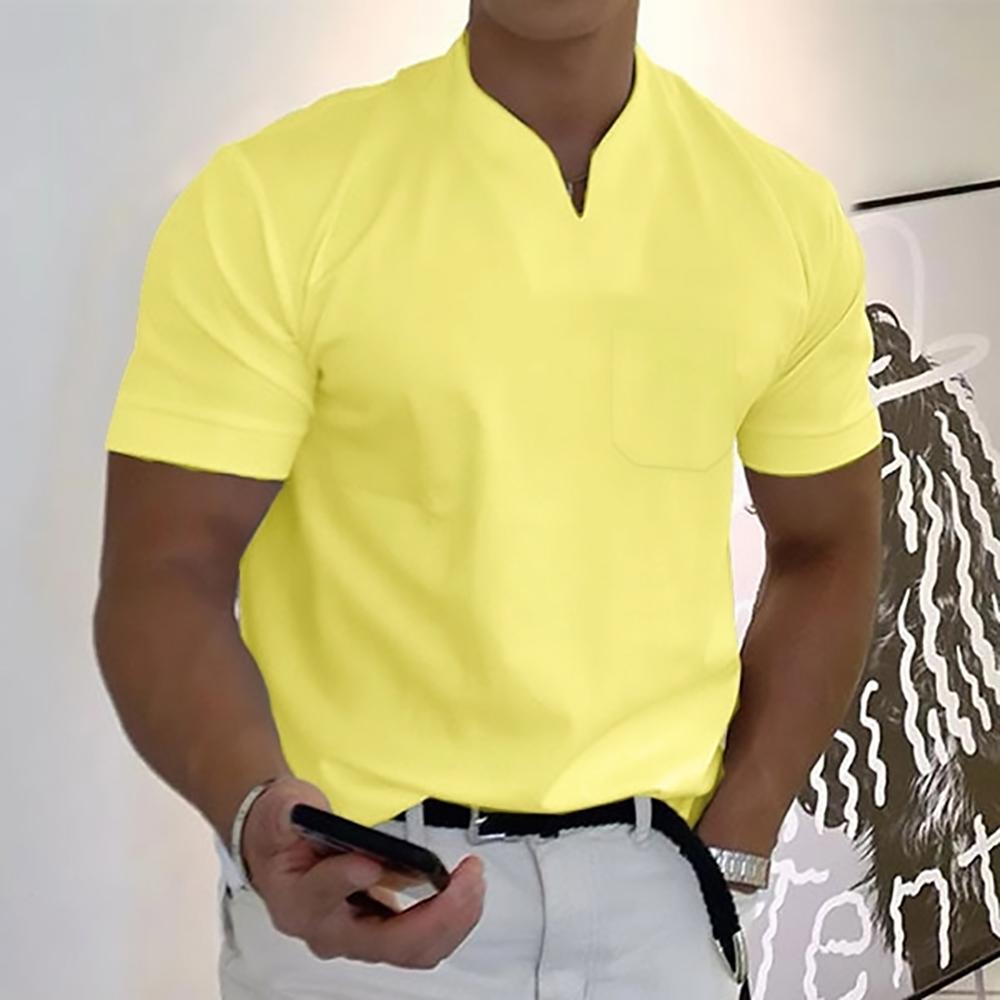 Men’s Casual V-Neck Short Sleeve T-Shirt for Everyday Smart Casual Style