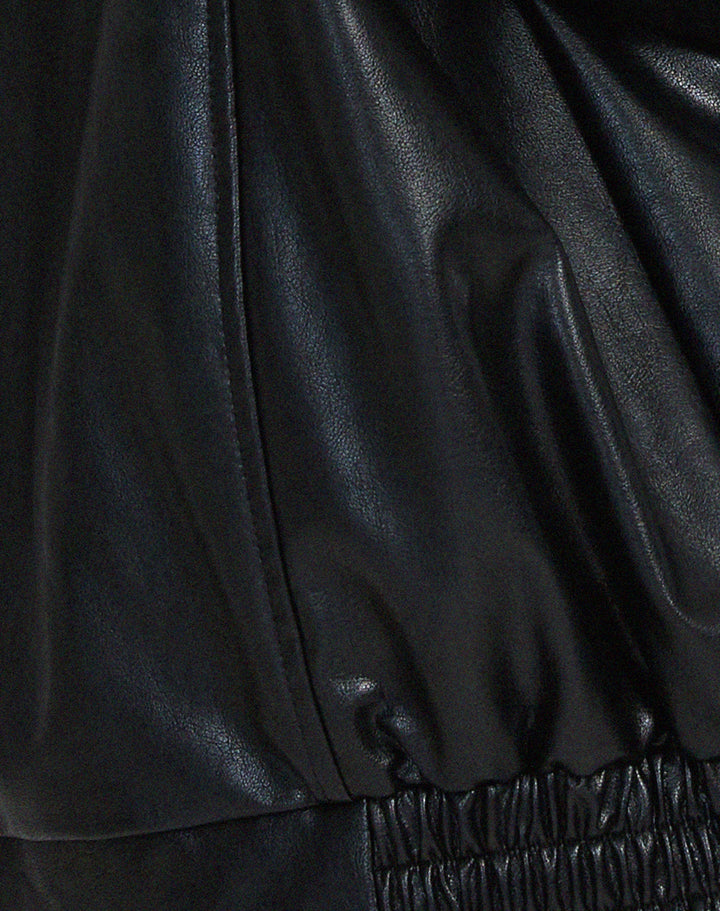 Ruby - Women's Oversized Leather Bomber Jacket