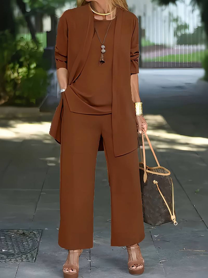 Conjunto de pantalón de tres piezas para mujer
