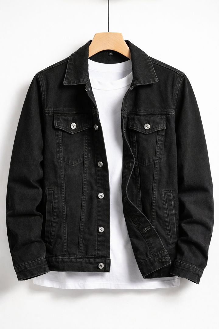 Chaqueta vaquera clásica de corte regular con botones para hombre