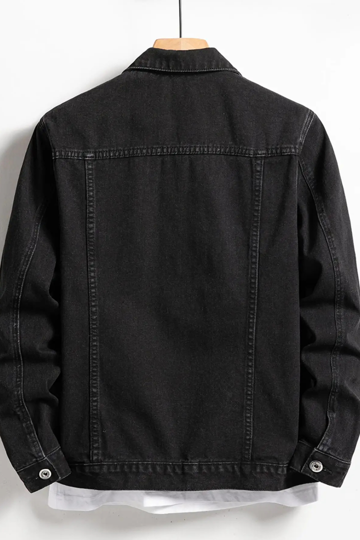 Chaqueta vaquera clásica de corte regular con botones para hombre