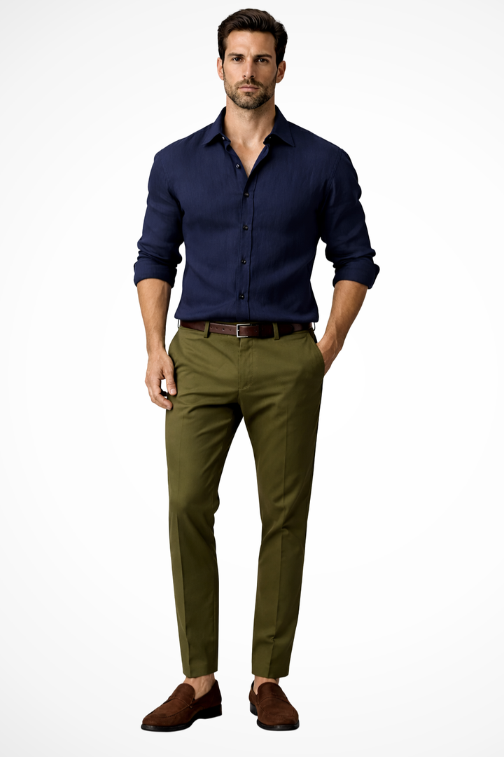 Jake - Men Linen Button Up Smart Casual Shirt