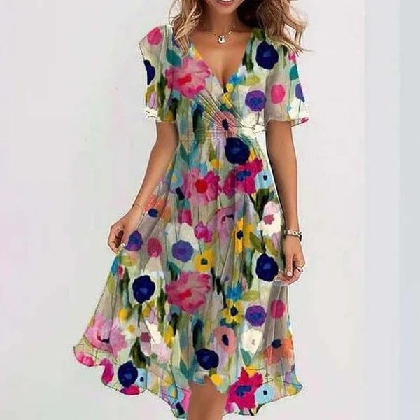 Women's Summer Dress | Floral Wrap Midi