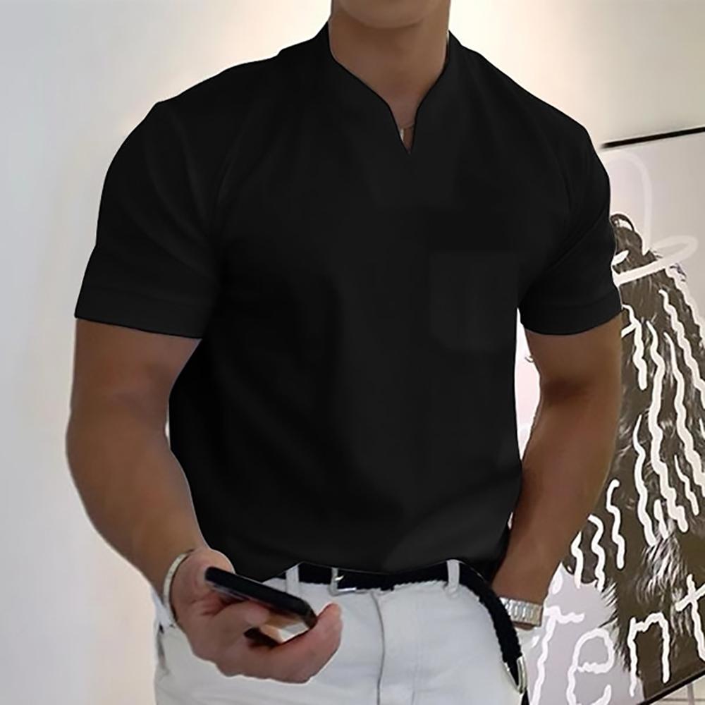 Men’s Casual V-Neck Short Sleeve T-Shirt for Everyday Smart Casual Style