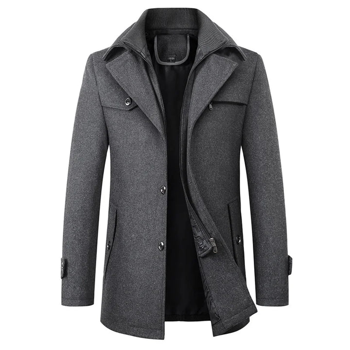 Michael - Elegante abrigo largo de invierno con botones para hombre