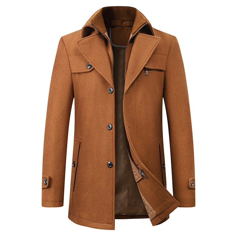 Michael - Elegante abrigo largo de invierno con botones para hombre