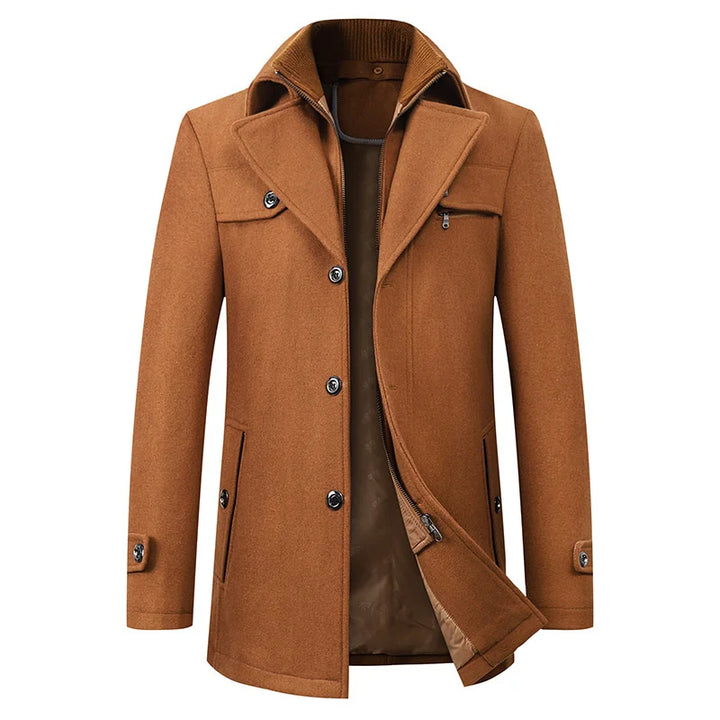 Michael - Elegante abrigo largo de invierno con botones para hombre