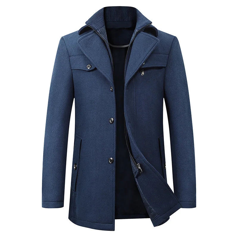 Michael - Elegante abrigo largo de invierno con botones para hombre