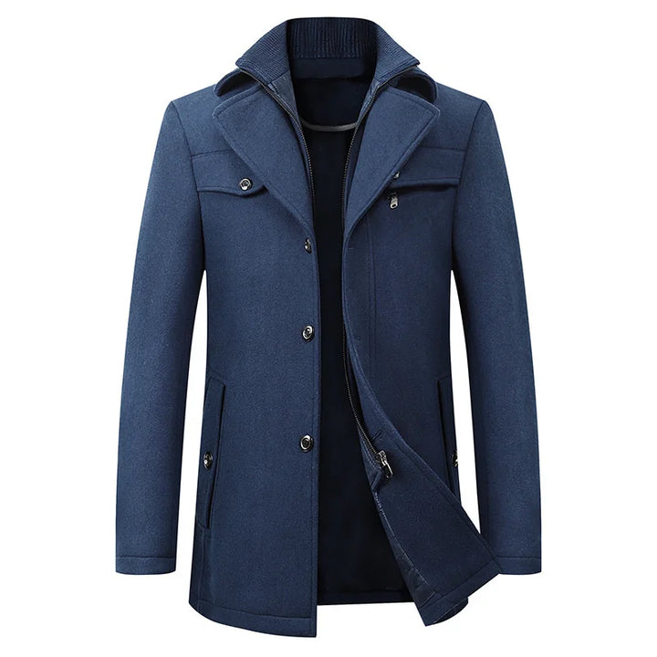 Michael - Elegante abrigo largo de invierno con botones para hombre