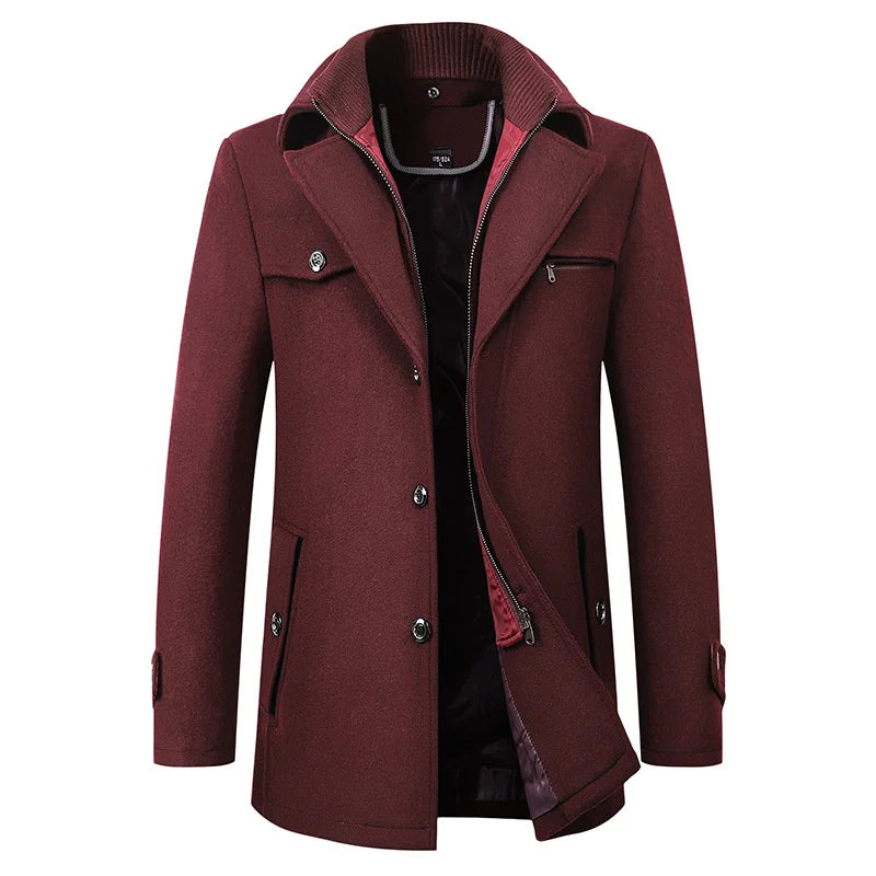 Michael - Elegante abrigo largo de invierno con botones para hombre