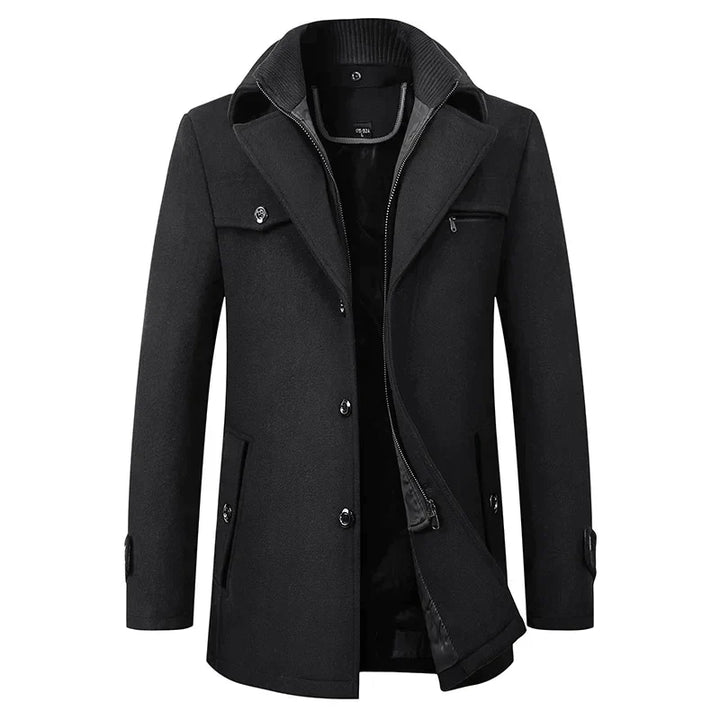 Michael - Elegante abrigo largo de invierno con botones para hombre