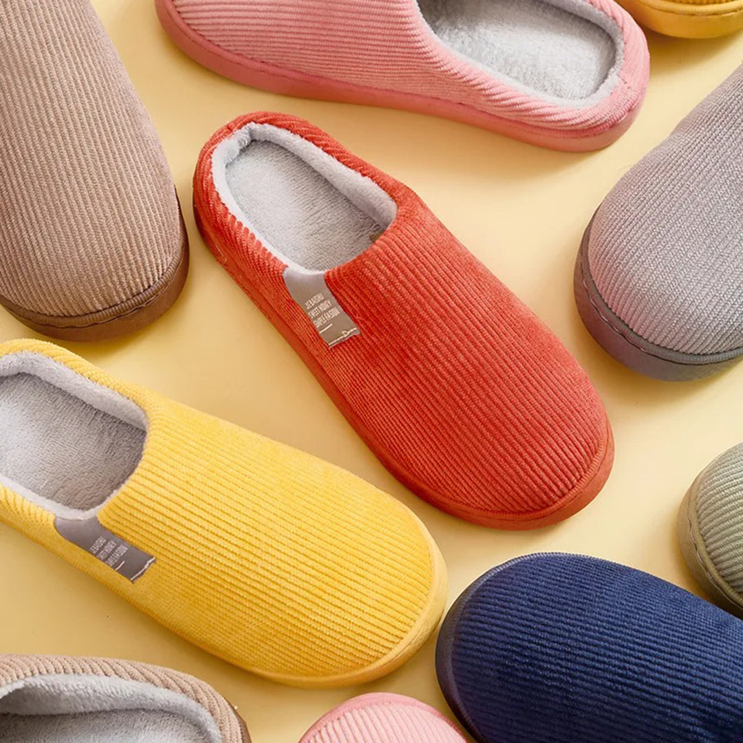 Pantuflas de forro polar para mujer con forro suave y suela antideslizante