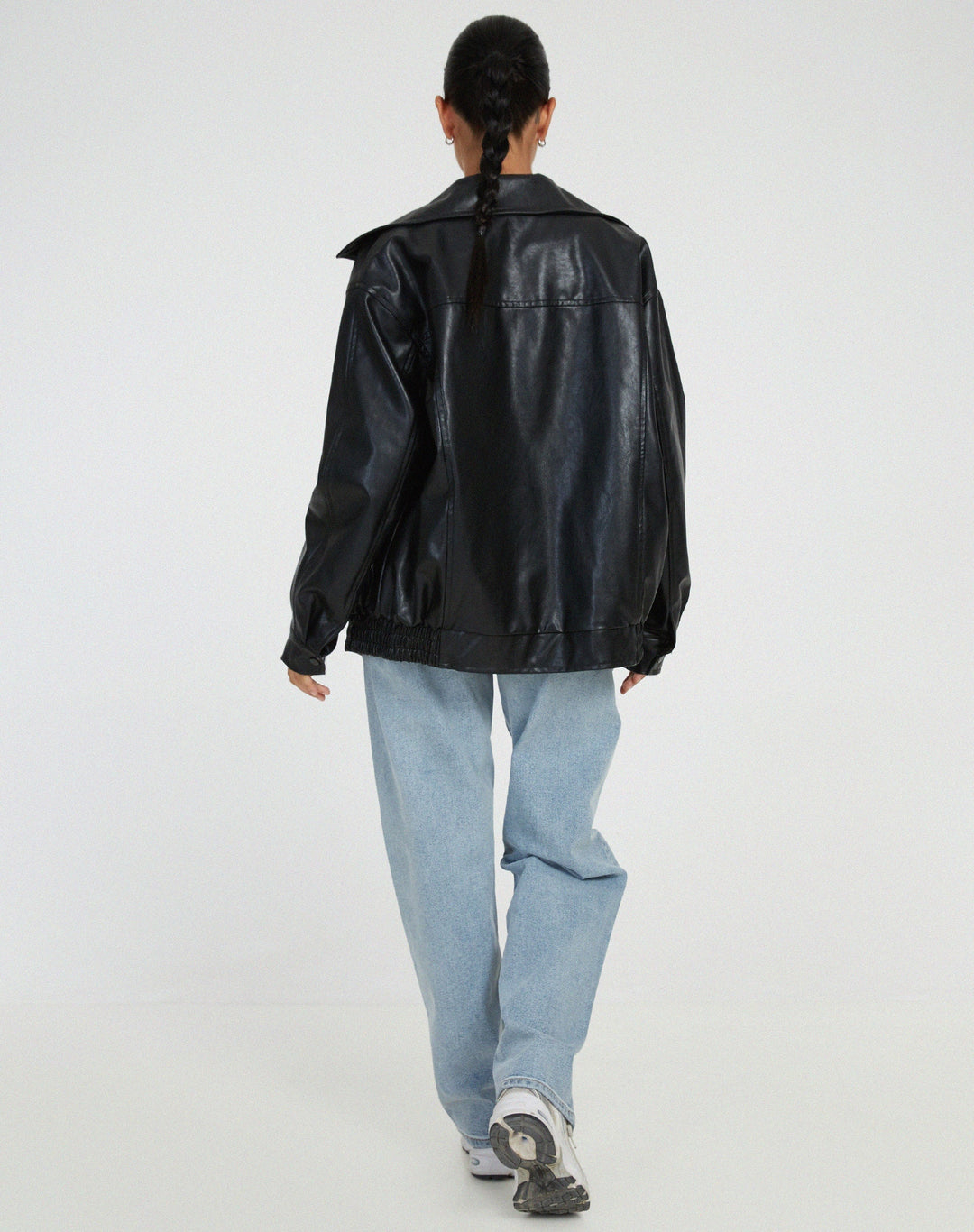 Ruby - Women's Oversized Leather Bomber Jacket