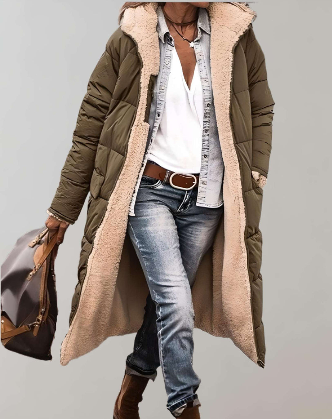 Daisy - Cappotto invernale trapuntato da donna con fodera