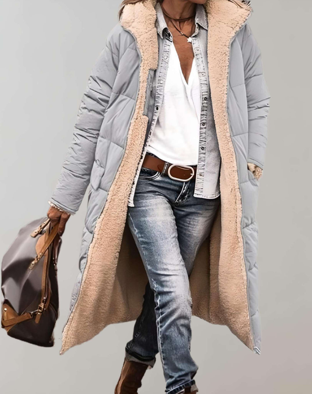 Daisy - Cappotto invernale trapuntato da donna con fodera