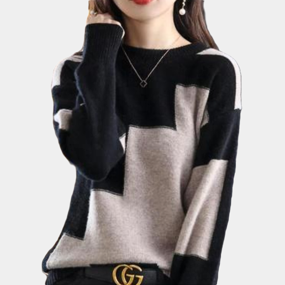 Women's Round Neck Jumper with Relaxed Fit